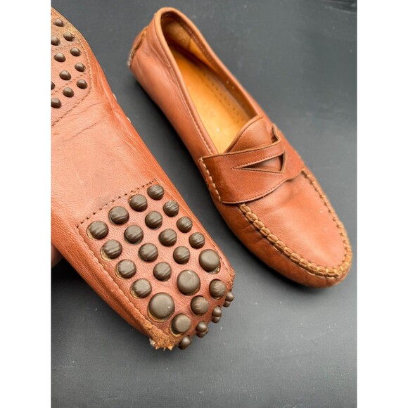 Cole Haan Penny Loafers Shoes Mens Brown Leather Slip On Saddle Casual - Picture 1 of 8